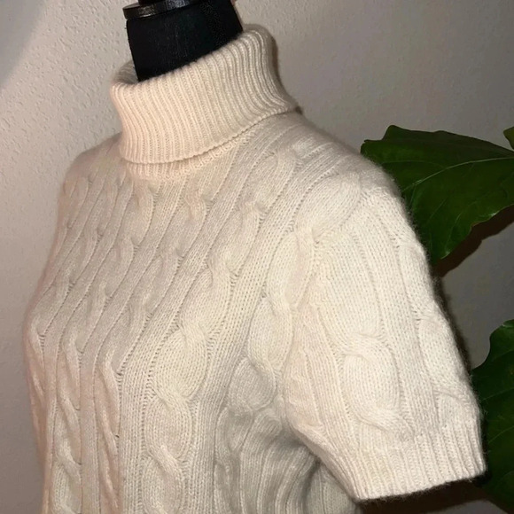 Ralph Lauren Women’s Angora Cashmere Blend Turtleneck Short Sleeve Sweater XL - Picture 3 of 15